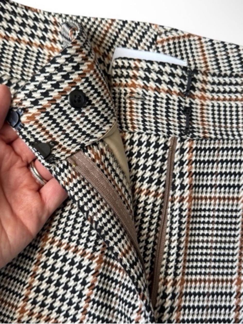 NWT SAINT ART nessa mid-rise houndstooth plaid pant in houndstooth plaid Small - Picture 9 of 9
